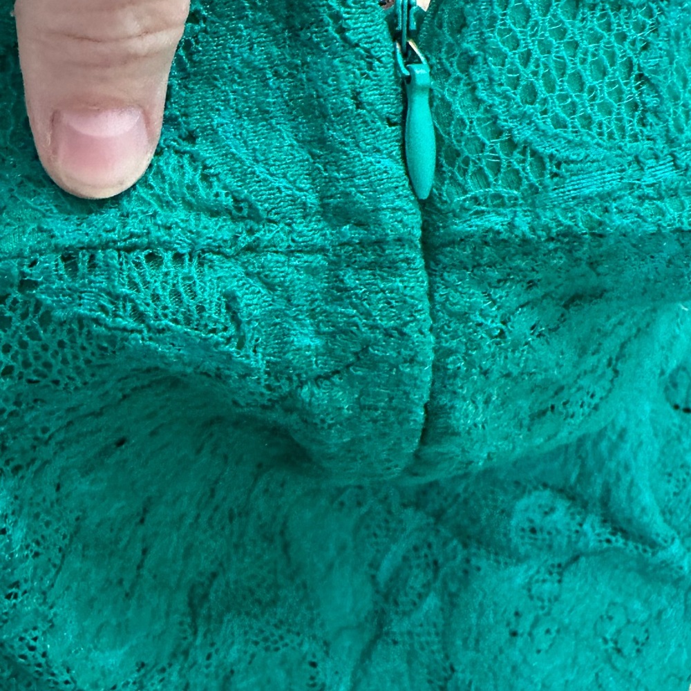 Anthropologie Maeve Floral Lace Midi Skirt size Small Green Turquoise Teal - Picture 10 of 16
